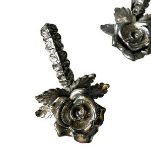 Vintage Rose Napkin Ring Holders Princess House Set of 4